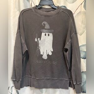 Aerie Women's Gray Ghost “Feeling Witchy”Sweatshirt